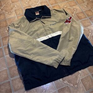 Vintage 90s Cleveland Indians Windbreaker Jacket - Chief Wahoo - Size XL
